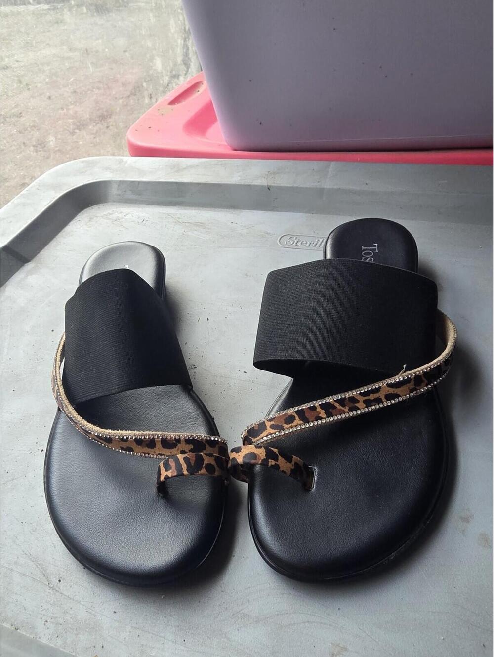 Toscanella Mimma leporad print Sandals Made In Italy Women’s Size 7 NEW